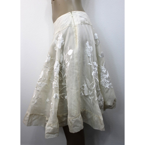 P.A.R.O.S.H P A R O S H Full Circle SKIRT Size S Embroidered Ivory - Picture 3 of 12